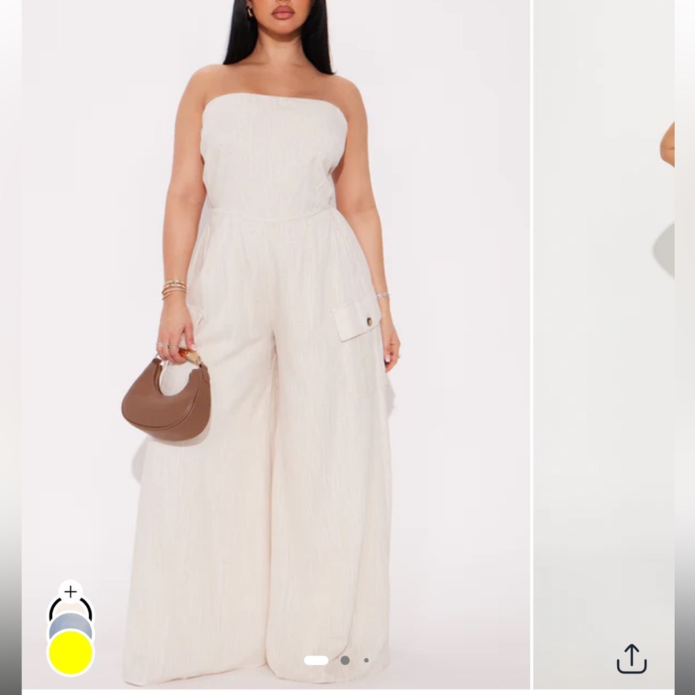 Fashion Nova Sasha Linen Jumpsuit - Oatmeal
